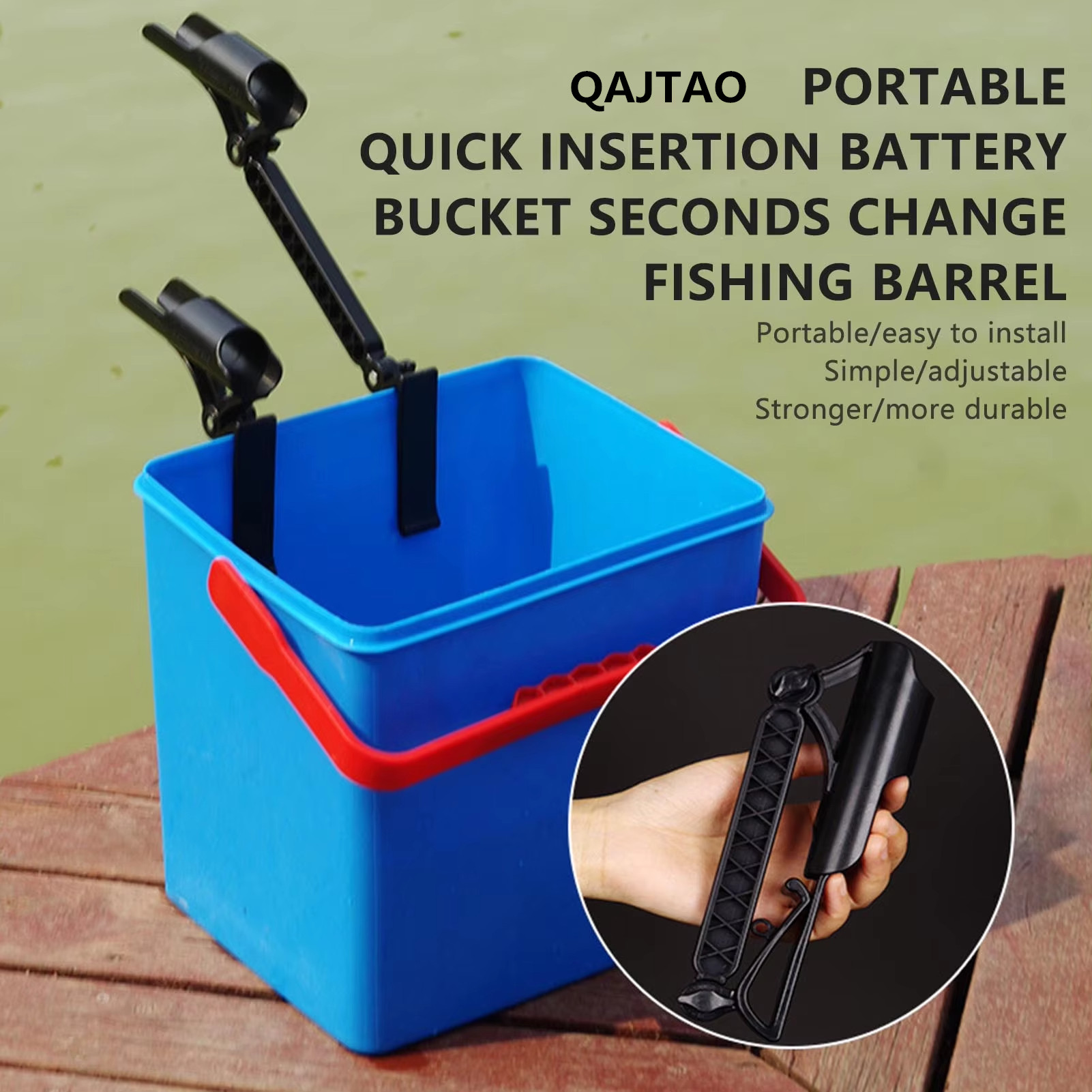 Fishing Rod Rack - QAJTAO ที่วางคันเบ็ดตกปลา ขนาด 10-25 ซม., ถังน้ำแข็ง,