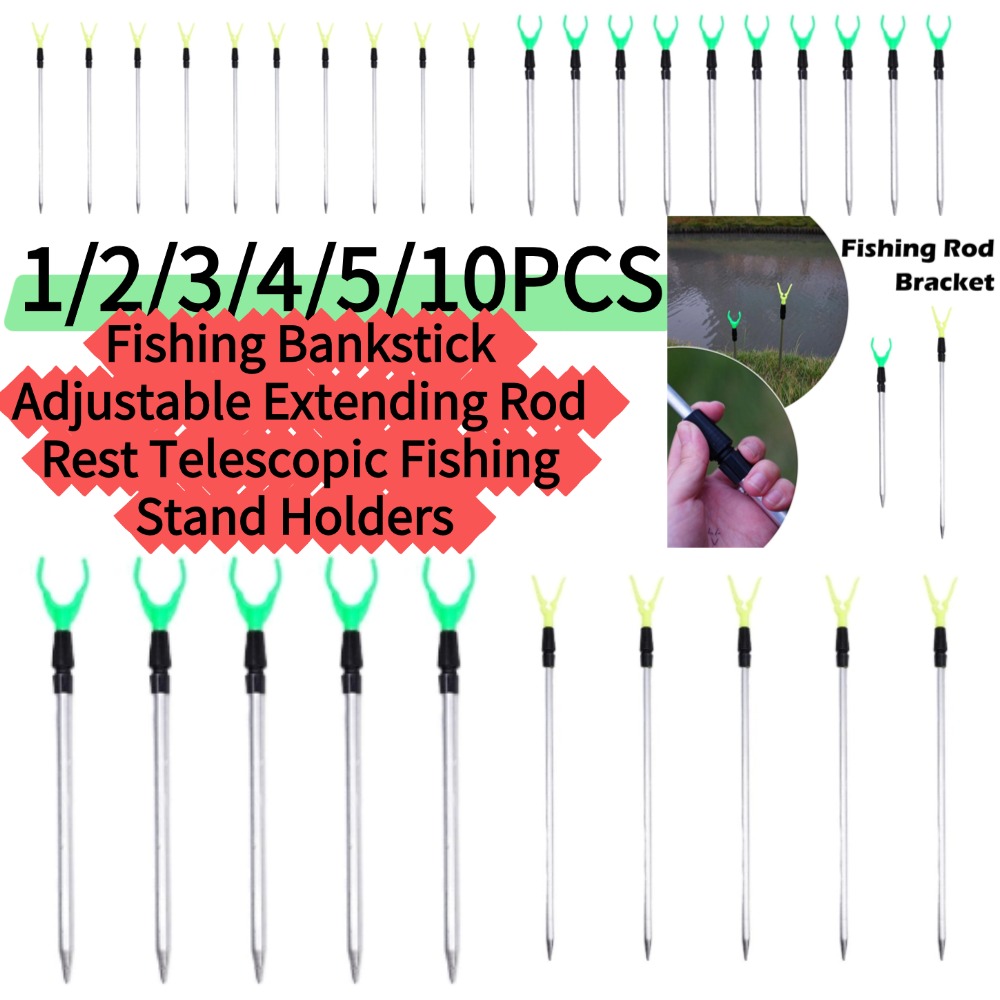 Fishing Rod Casting - ขาตั้งคันเบ็ดแบบปรับได้ 1/5/10 ชิ้น*50/80 ซม. ที่วางคันเบ็ดแบบยืดหดได้ ขาตั้งคันเบ็ดแบบยืดหดได้