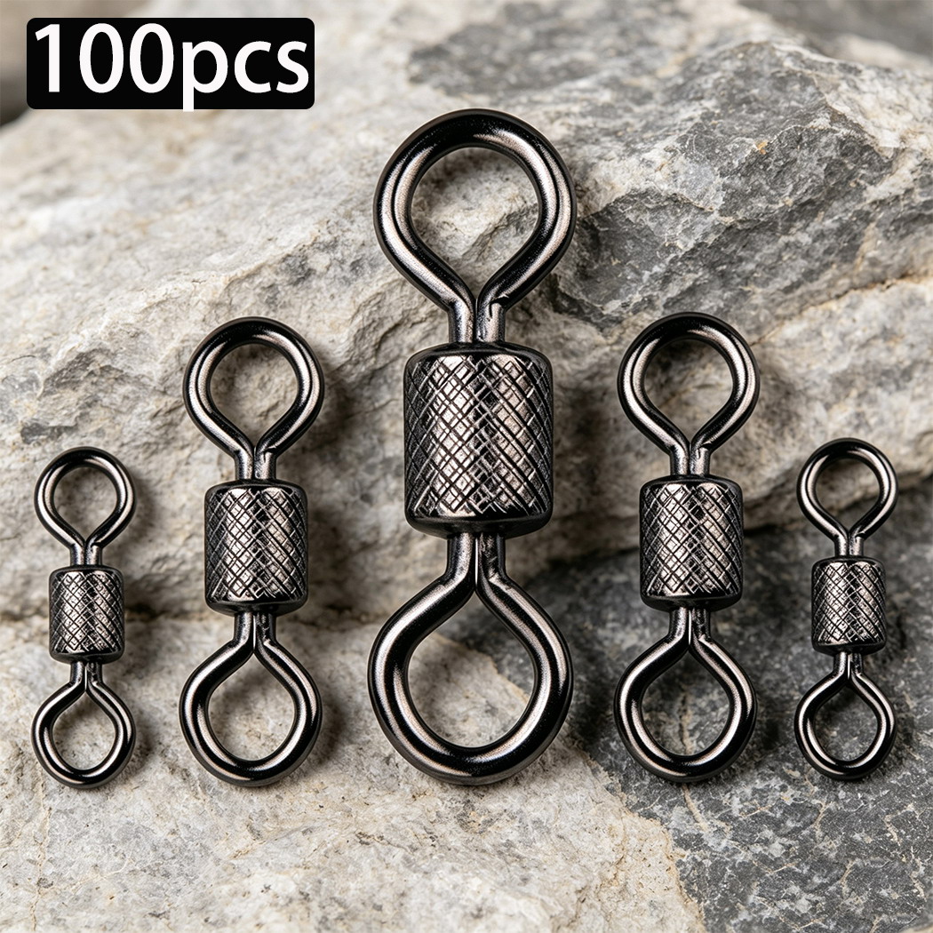 Fishing Rod Case - 100 ชิ้น/กล่อง ตะขอหมุนตกปลา 1 # -14