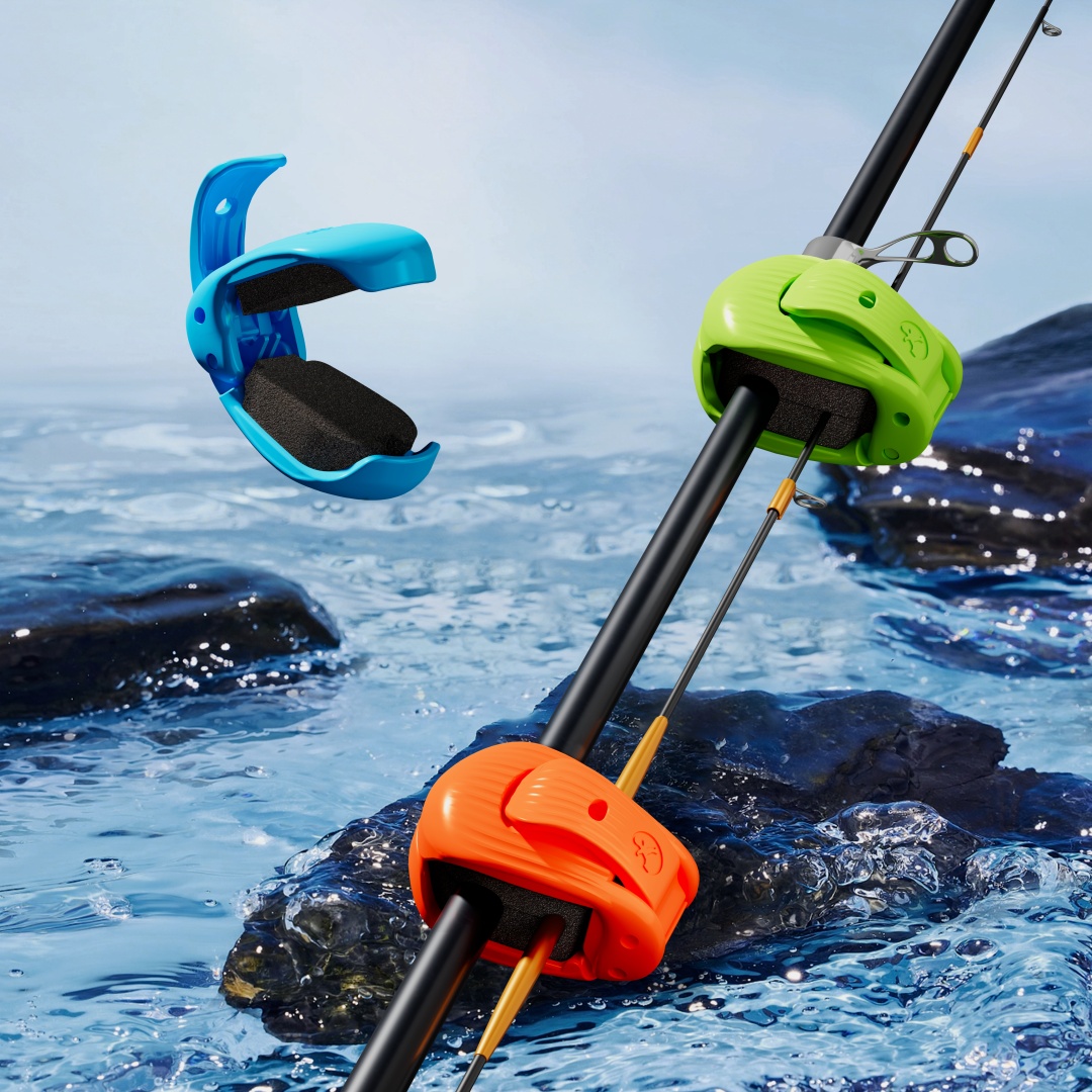 Fishing Rod Travel - คลิปหนีบคันเบ็ดแบบติดเร็ว 2 ชิ้น คลิปยึดคันเบ็ดอเนกประสงค์ ที่ยึดคันเบ็ดแบบพกพา ถอดออกได้