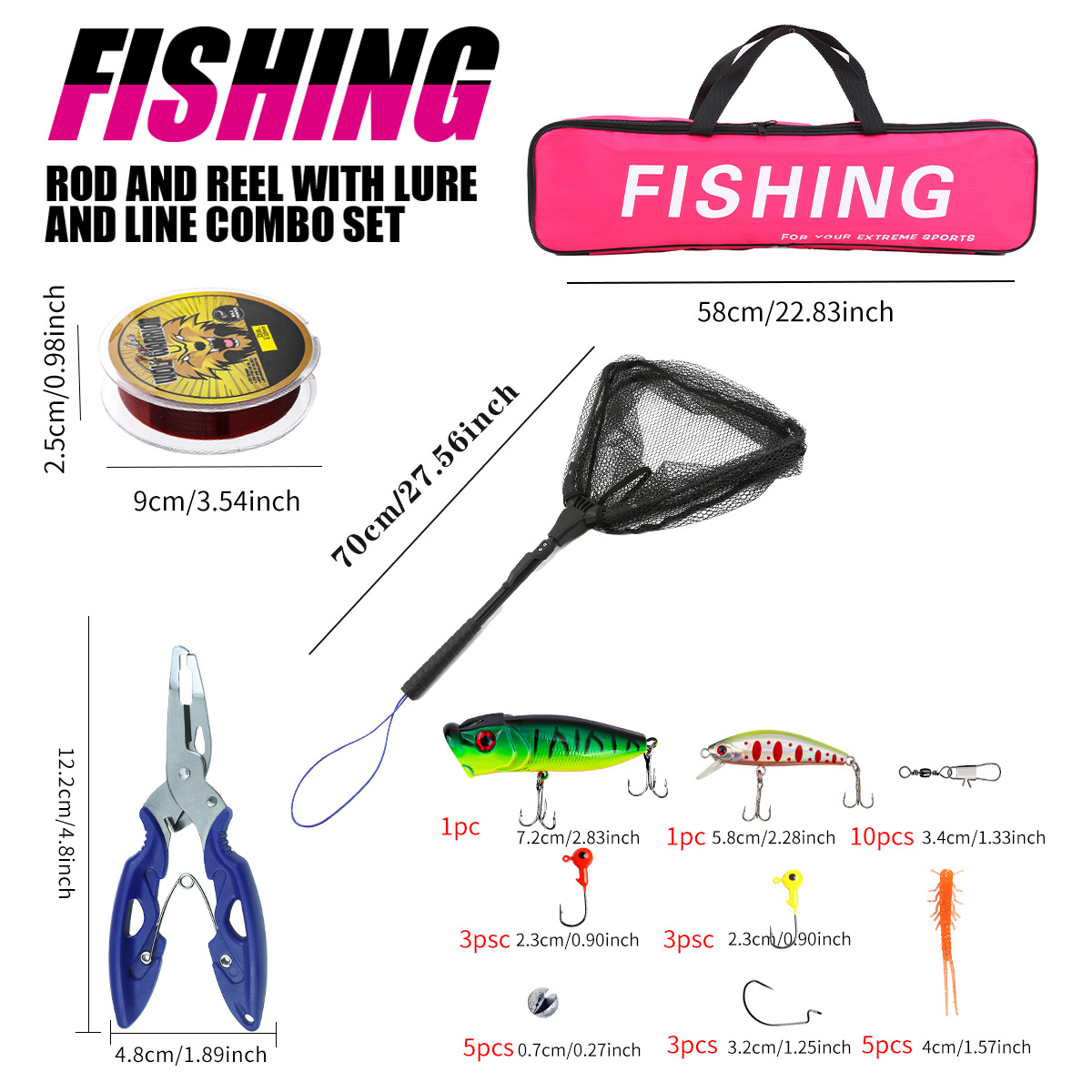 ชุดคันเบ็ดตกปลาแบบครบชุด พร้อม - Fishing Rod Spinning บทวิจารณ์และราคา