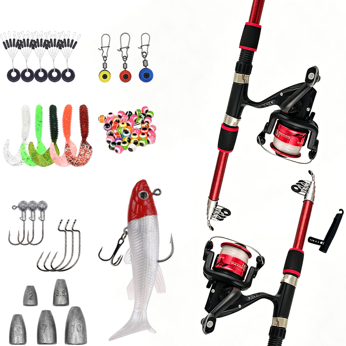 ชุดคันเบ็ดและรอกตกปลาแบบหมุน 1 - Fishing Rod Spinning บทวิจารณ์และราคา